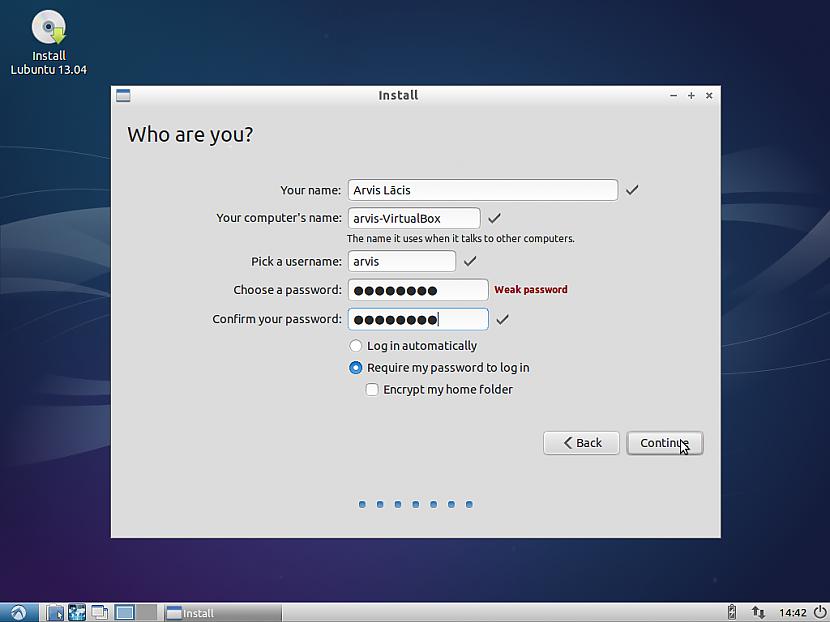 12 solis Aizpildām nelielu... Autors: arvislacis Lubuntu 13.04 (Linux) instalēšana datorā