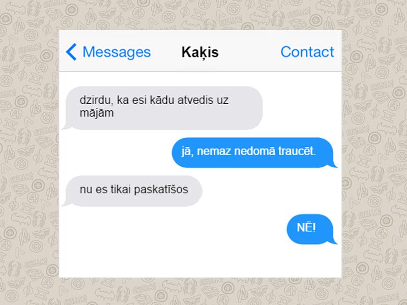 Autors: matilde 9 SMS no kaķa, kuras Tu, visticamāk, saņemtu, ja viņam būtu telefons