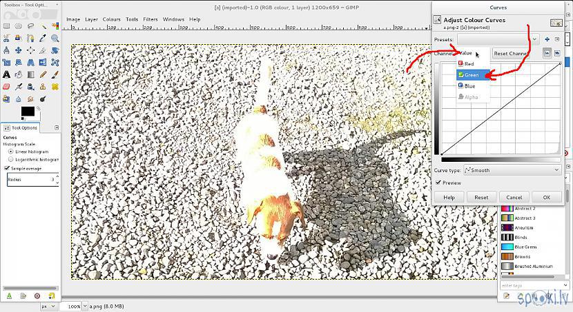 Autors: Strāvonis GIMP, bildes aptumšošana