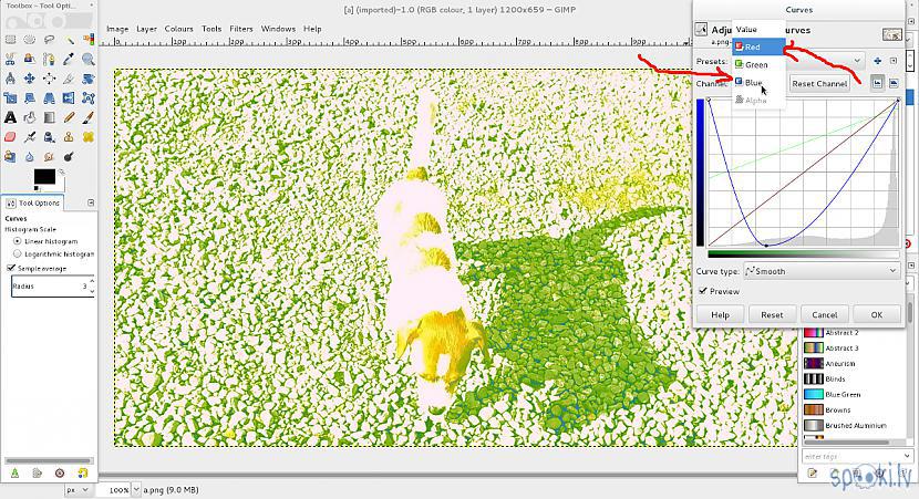 Autors: Strāvonis GIMP, bildes aptumšošana