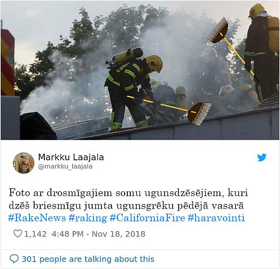 Tramps atkal izceļās - viņaprāt somi novērš mežu ugunsgrēkus, grābjot lapas