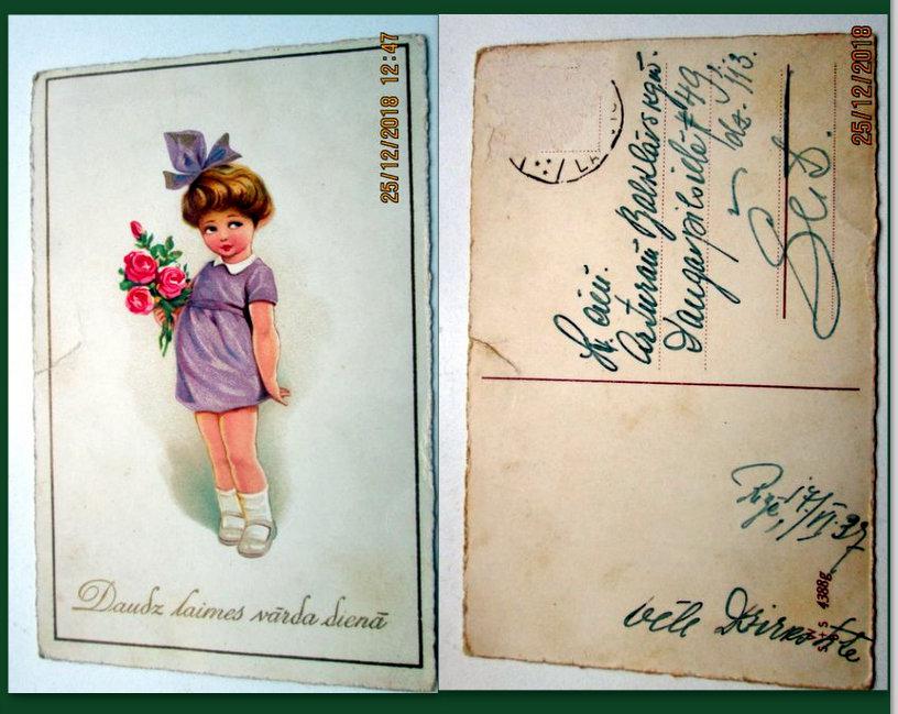 Manam vīram adresēta 1937g... Autors: rasiks Vēstures liecības pastkartēs