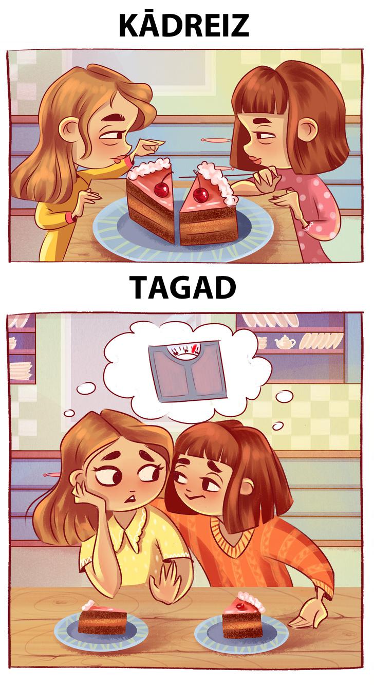 Autors: matilde 13 komiksi par māsu dzīvi «kādreiz» un «tagad». Vai atpazīstat tajos sevi?