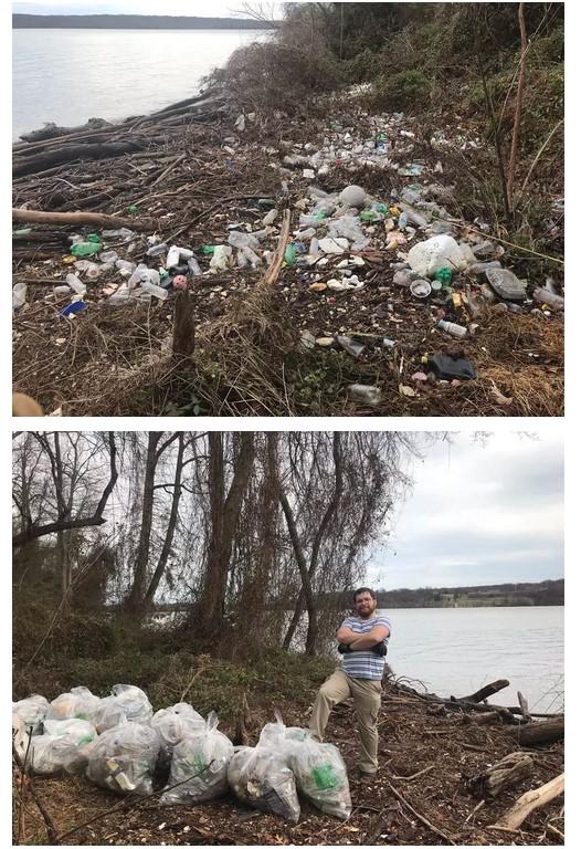 Pie upes ASV Autors: The Diāna Sakopsim vidi! Pasauli pārņēmis #trashtag izaicinājums