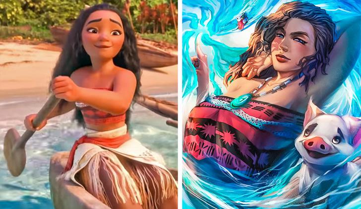 Moananbspno... Autors: matilde Lūk, kā izskatītos 11 multfilmu varoņi no mūsu bērnības, ja viņi pieaugtu