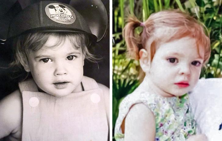 Drū Berimora un Olīvija... Autors: matilde 12 slavenības, kuru bērni ir pilnīgas viņu kopijas