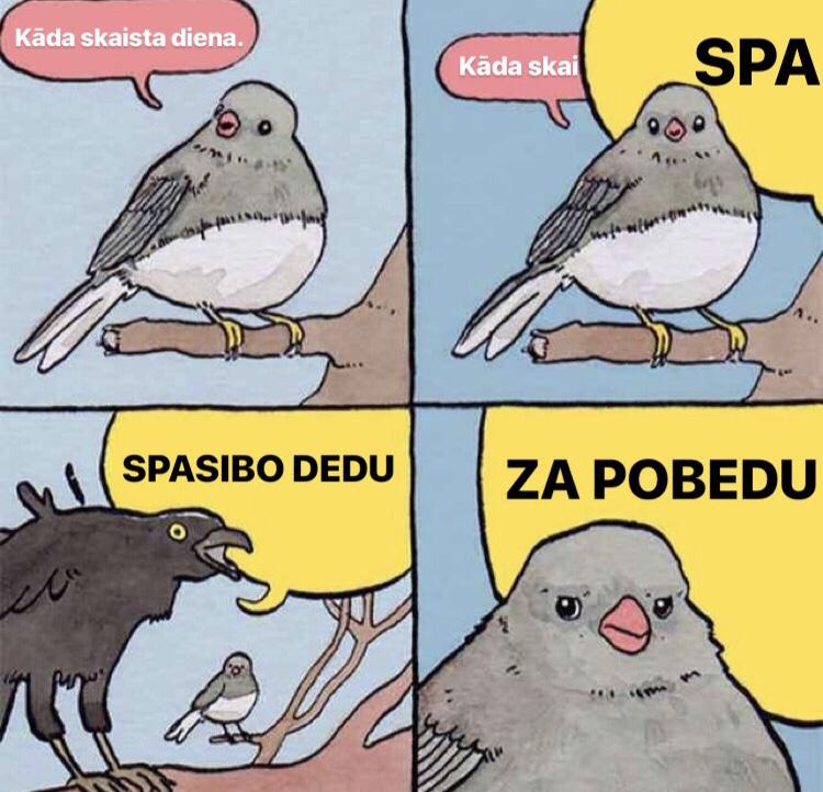 Autors: Dzerbudists Ja uzskati, ka 9. maijs ir svētki, šīs memes nav domātas tev