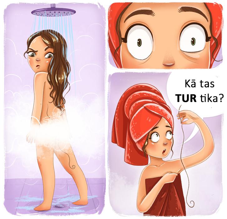 nbspJa meitenei ir gari mati... Autors: matilde 10 komiksi par to, ko dara katra meitene, bet atzīsies tikai retā