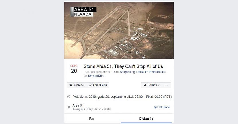 Scaronis notikums ir... Autors: Lestets Vai pievienosies? Masveida "Area 51" apmeklējums