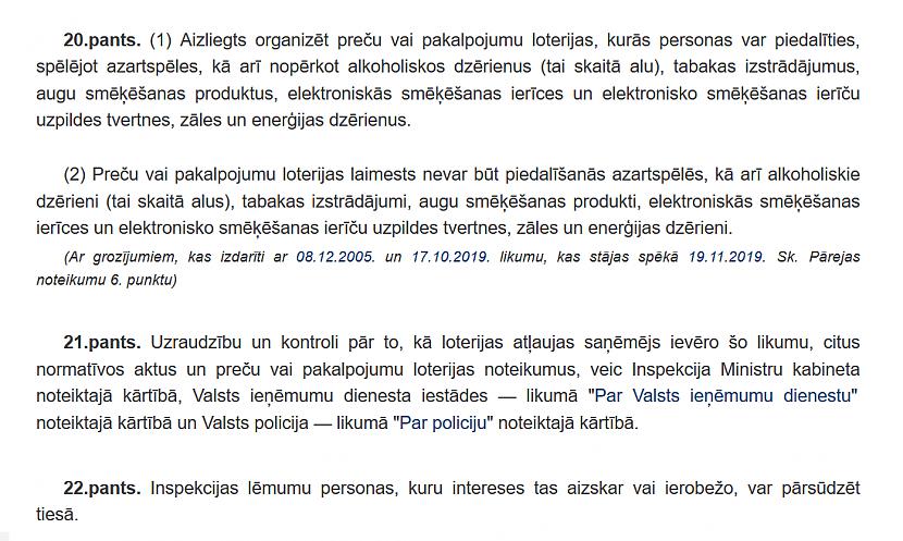 nbspquotPreču un pakalpojumu... Autors: pyrathe Vai VID, organizējot čeku loteriju, pārkāpj valsts loteriju likumu?
