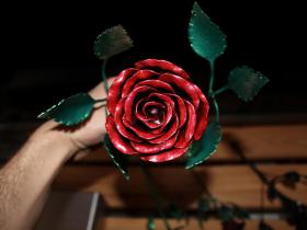 Roze no metāla. Never ending rose. Metal rose hand made
