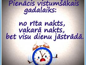 Sācies vistumšākais laiks